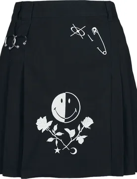 Gothic Kurzer Rock - Jayden Skirt - XS bis 3XL - für Damen - Größe XL - schwarz - Frauen - female - Hell Bunny - FashionsVida