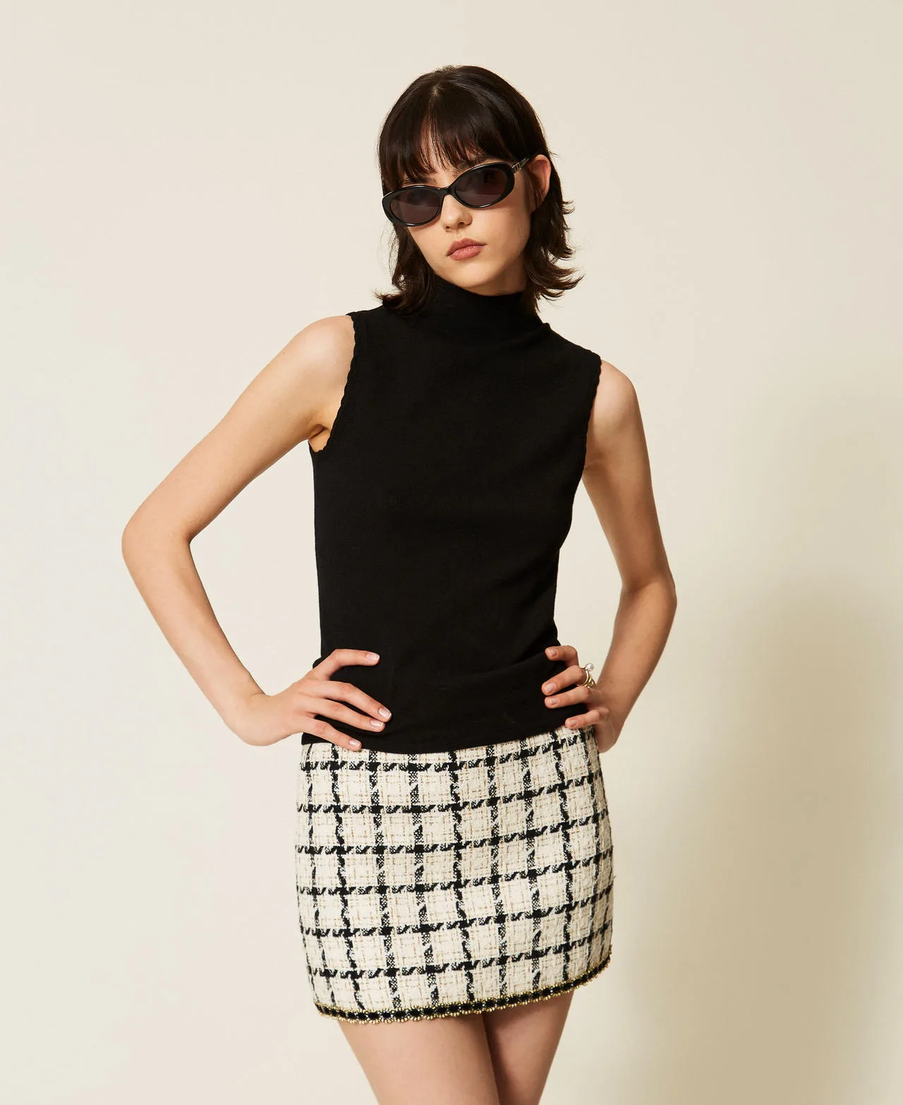 Top en maille avec détails au crochet - TWINSET - FashionsVida