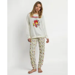 Pijama largo de mujer de punto interlock de algodón