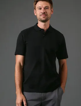 Men's Black Jersey Polo Shirt Size: Small - Black - Size: S - Burton - FashionsVida