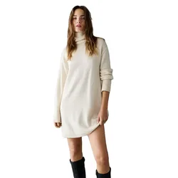 Vestito Corto A Maniche Lunghe Arika Canvas White L
