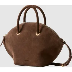 Bolso de mano de mujer en ante flexible multiposición con cremallera