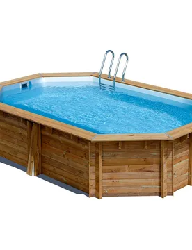 Piscina madera ovalada 620x395x136cm - GRE - FashionsVida