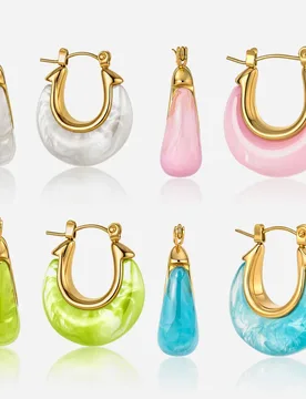 New Chunky U Shape Resin Clip Earrings for Women Minimalist 18K Gold PVD Plated Stainless Steel Earrings Fashion Luxury Jewelry - Aliexpress - FashionsVida