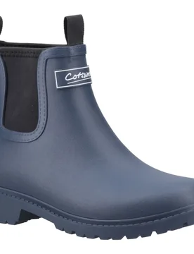 Barton Rubber Womens Navy Wellington Boots - Size Uk 5 - Cotswold - FashionsVida