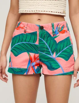 Superdry Damen Rosa und Grün Chino Hot Shorts Bedruckt, Größe: 38 - 64.99 - FashionsVida
