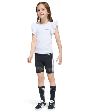 Cycling Short Tee Set Unisex Tracksuits - White - Size 3 - 4 Years - Cotton Jersey - White - Size: 3 - 4 Years - Adidas - FashionsVida