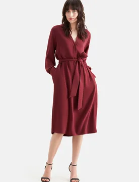 Fließendes Tunikakleid mit Stehkragen Rot 40 - Seidensticker - FashionsVida