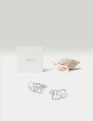Sterling Silver Heart Stud Earrings Silver female