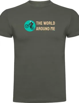 Maglietta A Maniche Corte The World Around Me Dark Army Green - Kruskis - FashionsVida