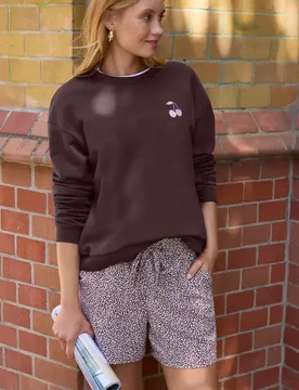 Street One Langarm Sweatshirt mit Backprint female Lila - Street One Studio - FashionsVida