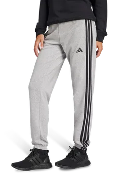 Essentials 3-stripes Cuffed Joggers + Women Pants - Grey - Size XXS (0-2) - Cotton Jersey - Grey - Size: 2X-Small - Adidas - FashionsVida