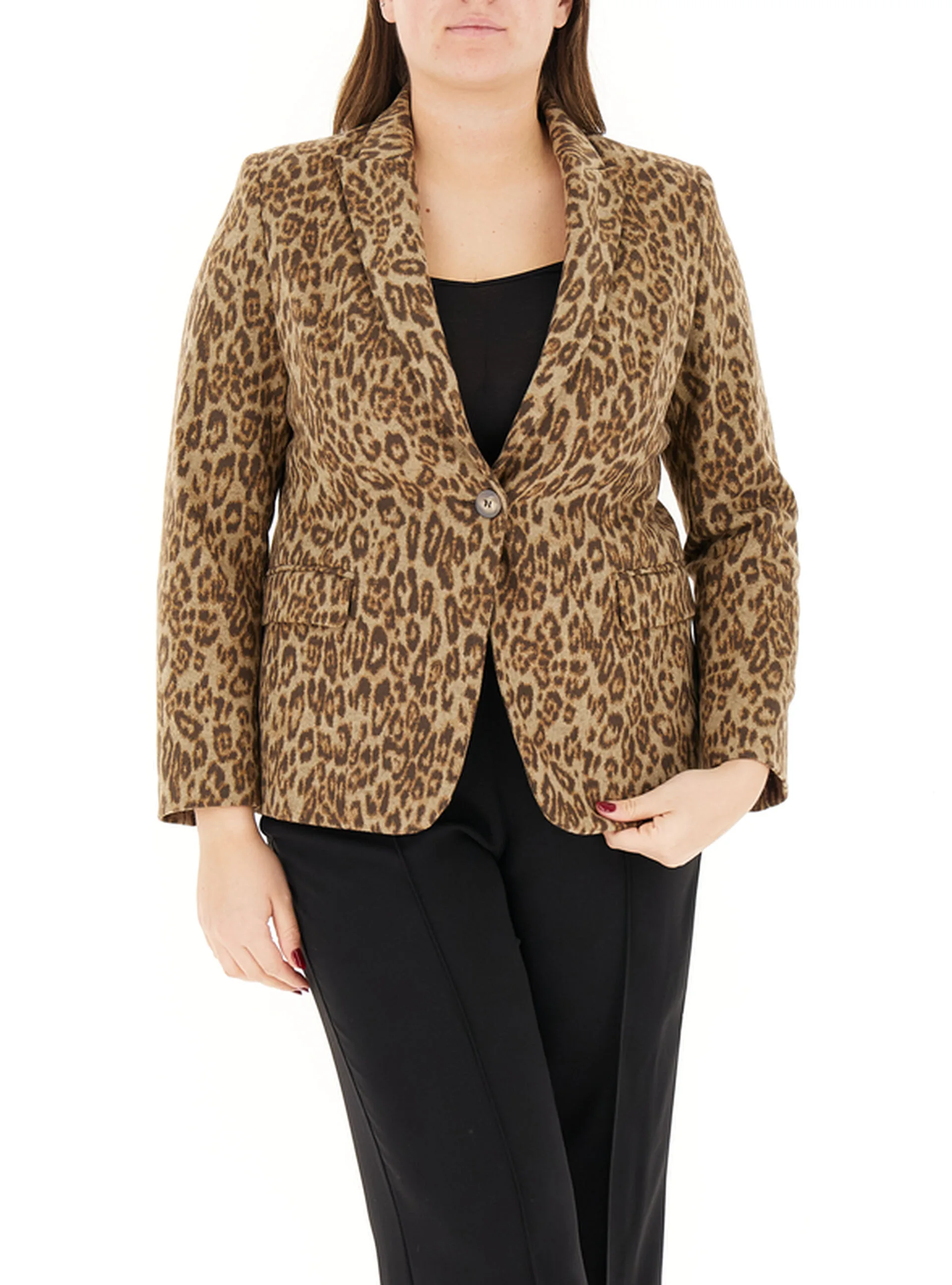 Blazer monopetto MARRONE CHIARO 52 - ELENA MIRO' - FashionsVida