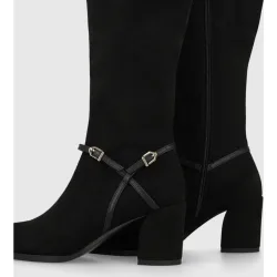Botas de mujer en antelina con tacón