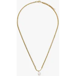 Collar de acero inoxidable corto doble con perla decorativa