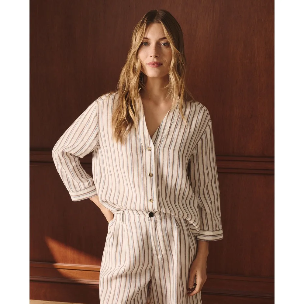 Blusón de lino con rayas - Lloyd's - FashionsVida