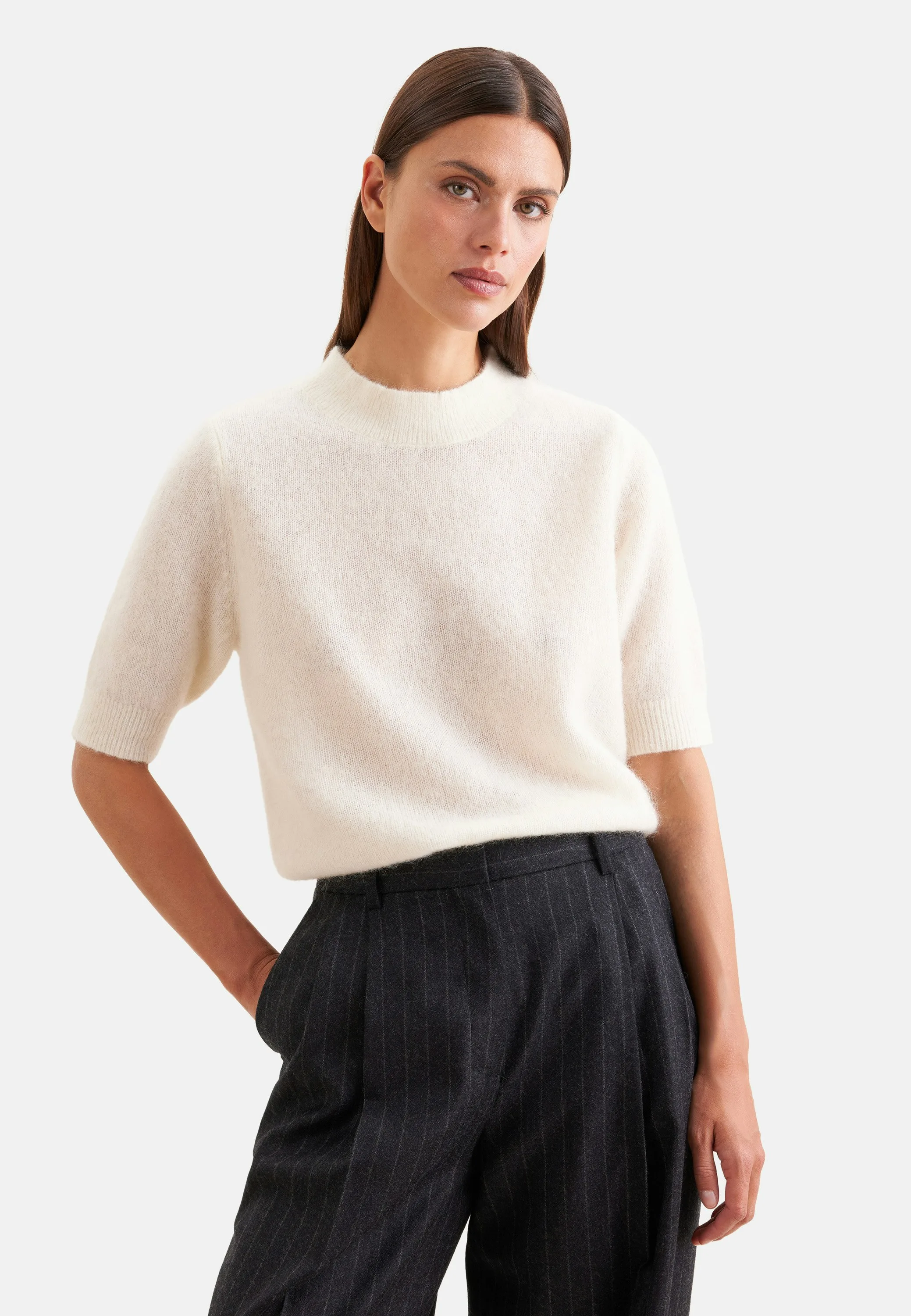 Strickshirt aus Mohair Mix Weiß S - Seidensticker - FashionsVida