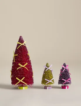 Pack Multicoloured Bow Tree Decorations Pink - M&S - FashionsVida