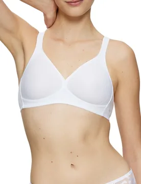 Womens Modern Soft+cotton Non-Wired Bra - White Polyamide - Size 34b - Triumph - FashionsVida