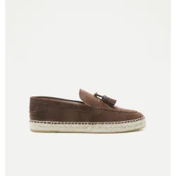 Mocasín borlas alpargata en ante