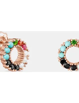 Pendientes straight disco bañados en oro de 18 kt sobre plata con gemas - Tous - FashionsVida
