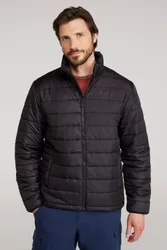 Deaks' Mens Padded Jacket With Zipped Pockets Water Resistant Coat Black - Size 2xl