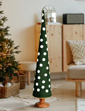 Deko-Tannenbaum aus Mangoholz & Texil grün groß - Wurm - FashionsVida