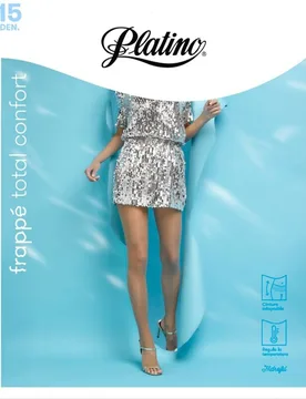 Panty basico 15 denier de mujer Total Confort - Platino - FashionsVida