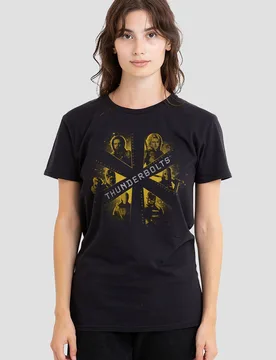 Women's Thunderbolts Asterisk Disposable Delinquents T-Shirt, Black Size: Large - Black - Size: L - Marvel - FashionsVida