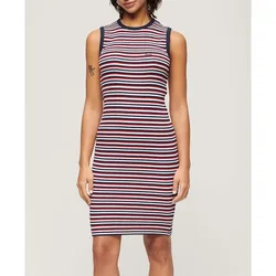 Robe Courte Sans Manches Rib Bodycon Richest Navy Stripe XL