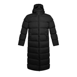 Mens Longline Padded Puffer Jacket Hooded - Black - Size 3xl