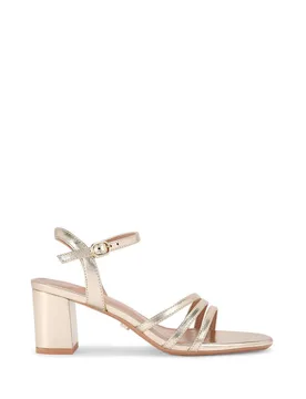 Women's 'Motto Block' Sandals in Gold Size: 7 - Gold - Size: 7 - Carvela - FashionsVida