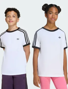 T-SHIRT 3 STRIPES 9-10A White / Black - Adidas - FashionsVida
