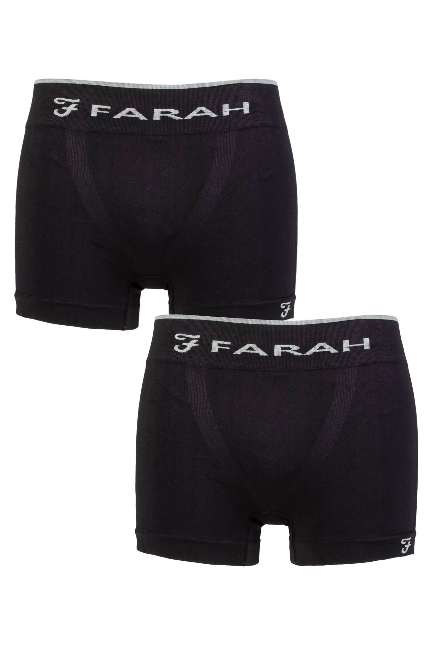 Mens 2 Pack Seamless Trunks Black L - Black - Size: Large - Farah - FashionsVida