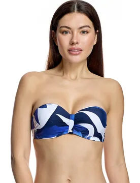 Top de bikini de mujer con escote bandeau y detalle fruncido - Ory - FashionsVida