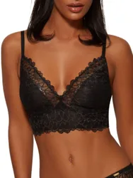 Womens Swirl Bralette - Black Polyamide - Size 32e