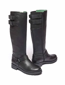 Women's 'Haldon' Tall Biker Boots in Black Size: 6.5 - Black - Size: 6.5 - Moshulu - FashionsVida