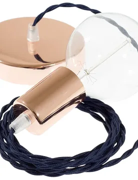 Cables Suspension Luminaire Tm20 1 M Dark Blue / Copper One Size - Creative - FashionsVida