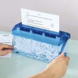 Aktenvernichter blau transparent