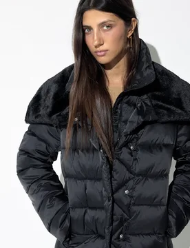 Plumífero de mujer corto con doble cuello - Lola Casademunt - FashionsVida