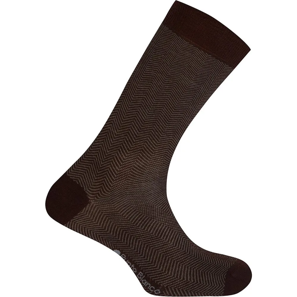 Calcetines cortos de lana de hombre con espiga - Punto Blanco - FashionsVida