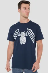 Unisex Venom Emblem T-Shirt in Navy Size: 3XL - Navy - Size: 3XL