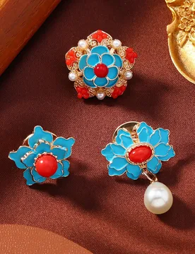 New Enamel Glaze Flower Brooch Imitation Turquoise Maple Leaf Pearl Pendant Lapel Pin Anti-slip Shawl Badge Safety Pin Fashion - Aliexpress - FashionsVida