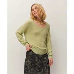 Jersey de mujer de cuello pico y manga larga