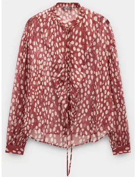 Blusa de mujer 100% viscosa semitransparente con estampado de lunares - Parfois - FashionsVida