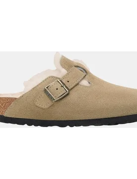 Zueco de mujer en serraje y lana - Birkenstock - FashionsVida