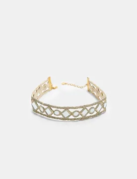 Spiegel-Choker Goldfarben OS - Stradivarius - FashionsVida