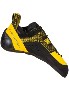 Chaussons d'escalade - Katana Laces Yellow/Black en Cuir - Taille 41 - Jaune - La Sportiva - FashionsVida