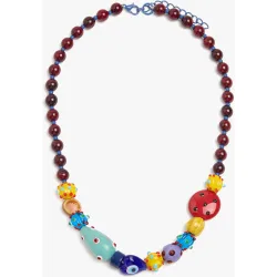 Collar corto de cuentas con piedras decorativas