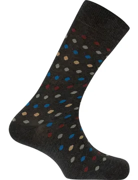 Calcetines de hombre de algodón con lunares en color gris - Punto Blanco - FashionsVida